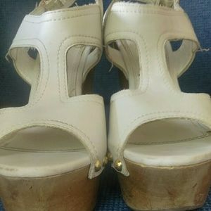 Platform High Heel with Gold Buttons.